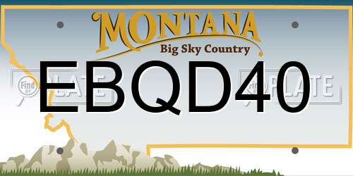 EBQD40 Montana License Plate