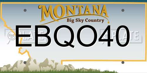 EBQO40 Montana License Plate