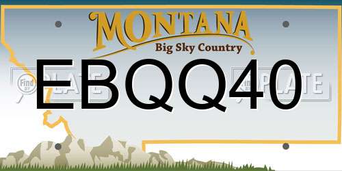 EBQQ40 Montana License Plate