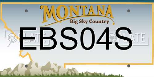 EBS04S Montana License Plate