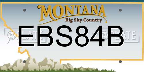 EBS84B Montana License Plate