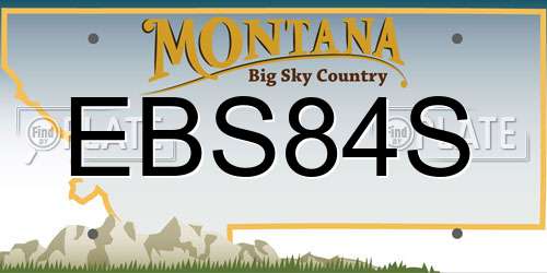 EBS84S Montana License Plate