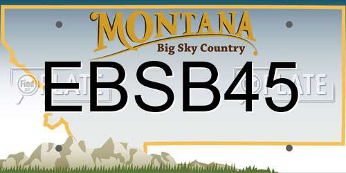EBSB45 Montana License Plate