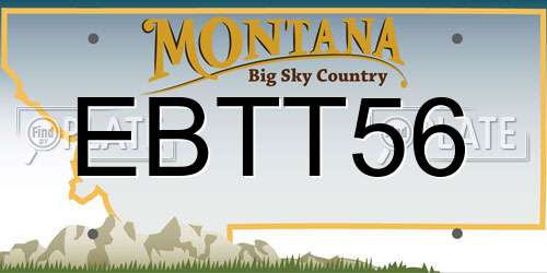 EBTT56 Montana License Plate