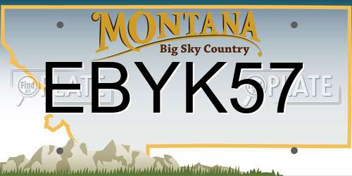 EBYK57 Montana License Plate