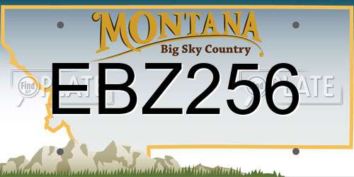 EBZ256 Montana License Plate