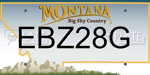 EBZ28G Montana License Plate