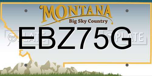 EBZ75G Montana License Plate