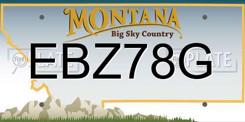 EBZ78G Montana License Plate