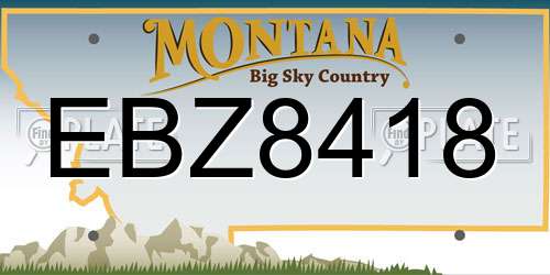 EBZ8418 Montana License Plate