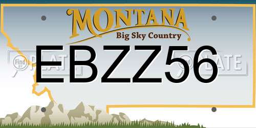 EBZZ56 Montana License Plate