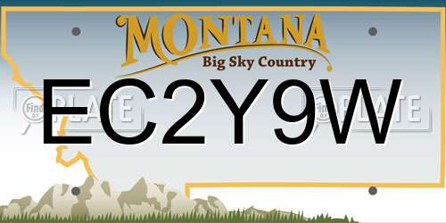 EC2Y9W Montana License Plate