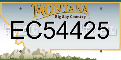 EC54425 Montana License Plate