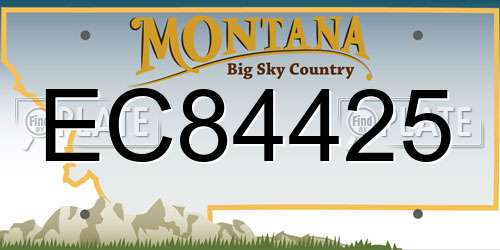 EC84425 Montana License Plate