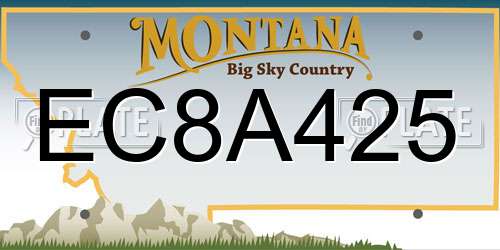EC8A425 Montana License Plate
