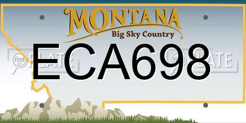 ECA698 Montana License Plate