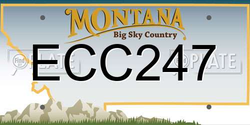 ECC247 Montana License Plate