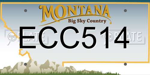 ECC514 Montana License Plate
