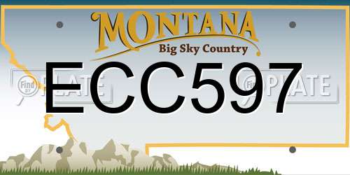 ECC597 Montana License Plate
