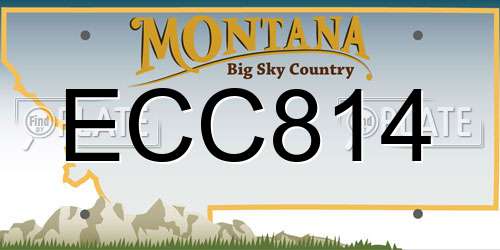 ECC814 Montana License Plate