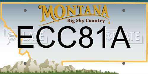 ECC81A Montana License Plate
