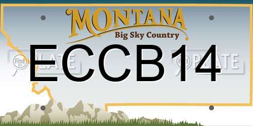 ECCB14 Montana License Plate