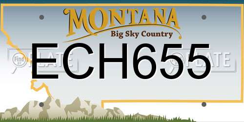 ECH655 Montana License Plate