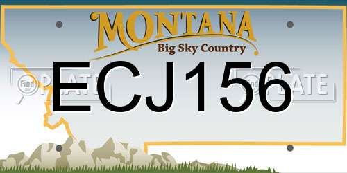 ECJ156 Montana License Plate