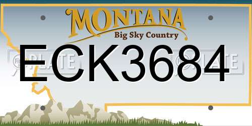 ECK3684 Montana License Plate