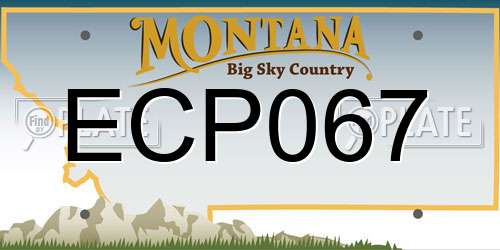 ECP067 Montana License Plate