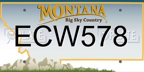ECW578 Montana License Plate