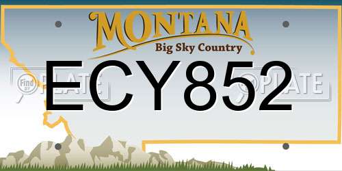 ECY852 Montana License Plate