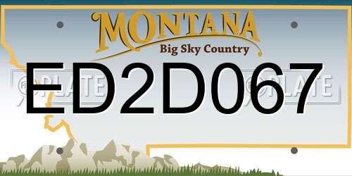 ED2D067 Montana License Plate