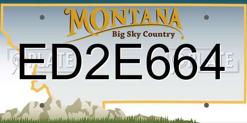 ED2E664 Montana License Plate