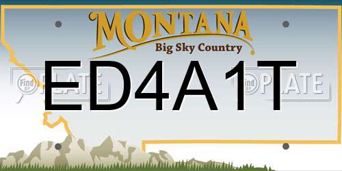 ED4A1T Montana License Plate