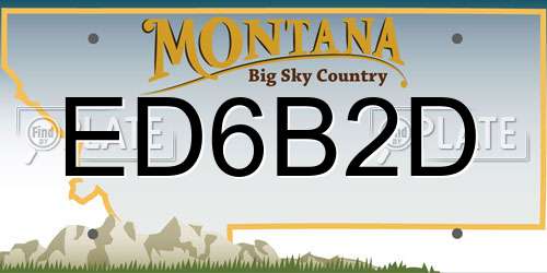 ED6B2D Montana License Plate