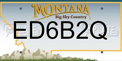 ED6B2Q Montana License Plate