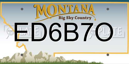 ED6B7O Montana License Plate