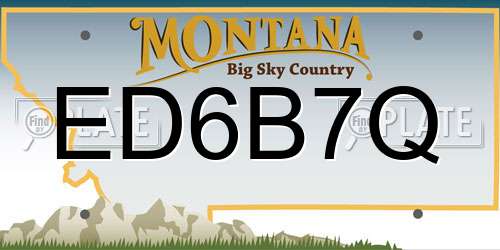 ED6B7Q Montana License Plate