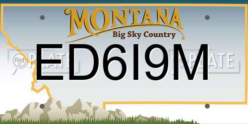 ED6I9M Montana License Plate