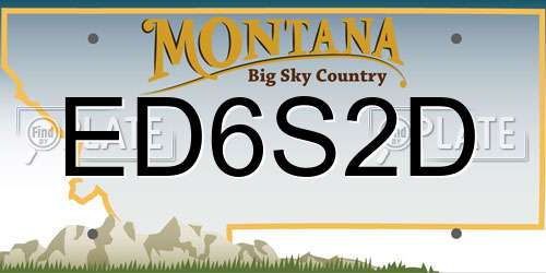 ED6S2D Montana License Plate