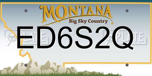 ED6S2Q Montana License Plate