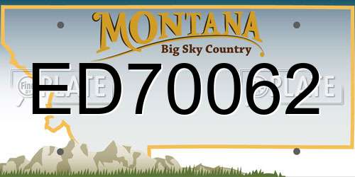 ED70062 Montana License Plate