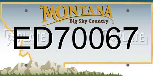 ED70067 Montana License Plate