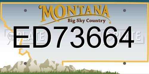 ED73664 Montana License Plate