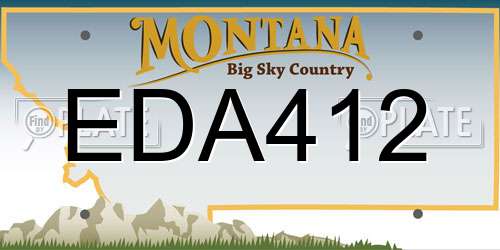 EDA412 Montana License Plate