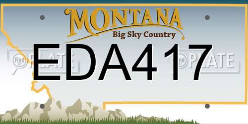 EDA417 Montana License Plate