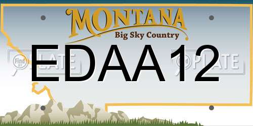 EDAA12 Montana License Plate