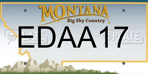 EDAA17 Montana License Plate