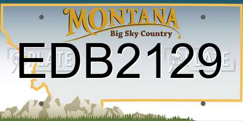 EDB2129 Montana License Plate